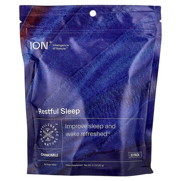 ION Intelligence of Nature, 安穩睡眠，洋甘菊味，20 包，每包 0.10 盎司（3.1 克）