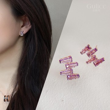 【Gulicc】  耳環 法式氣質輕奢水晶耳環