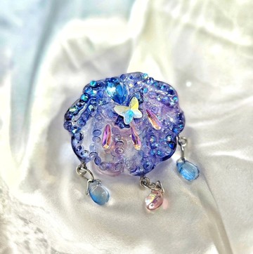 璃透蔚海系列-滴露夢 手工滴膠流沙吊飾