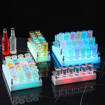 發光酒架斗酒酒具杯架洋酒子彈杯架b52子彈杯野格云吞雞尾酒架子