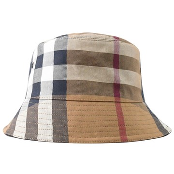 BURBERRY 巴寶莉  經典英倫格紋設計棉質漁夫帽/遮陽帽(樺木棕)