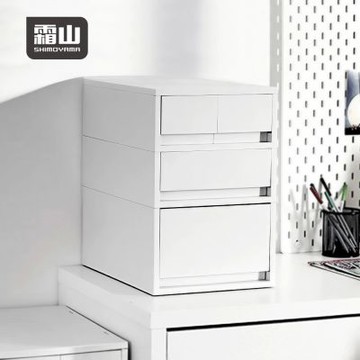 日本霜山 無印風移動式三層抽屜置物收納櫃(附分類隔板)