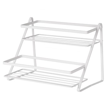 Homely Zakka 日式簡約鐵藝多功能雙層檯面收納架  26.5 x 20 x 18.5cm  白色  2個
