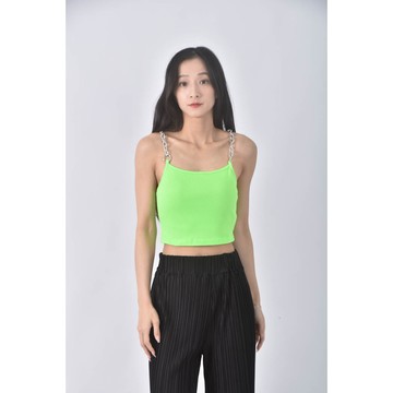 (S) 【董仔私服】vii co棉質螢光綠色上衣二手衣