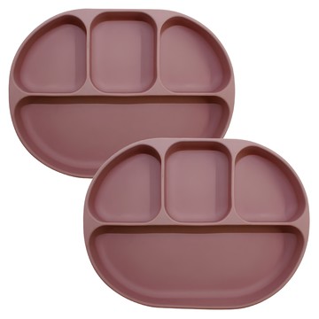 兒童輕量吸盤餐盤  深粉色  2個  餐盤