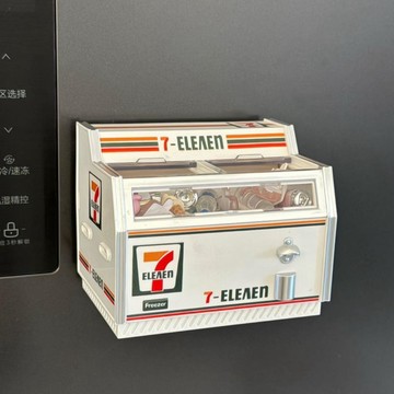 現貨爆款711微縮臥式小冰櫃冰箱貼可開燈迷你冰箱家飾軟裝搭配套裝預售