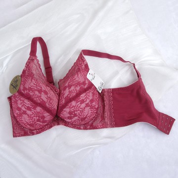威妮 有鋼圈 側壓集中 包覆乳 C~G罩杯 8882 楓葉紅 大尺碼 台灣製 內衣超市