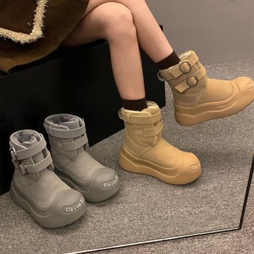 【LN】現+預 厚底好走保暖雪靴(女鞋/女靴/短筒靴/短靴/保暖)