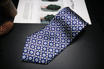 蓝色小碎花宫廷风真丝领带/婚礼礼服领带