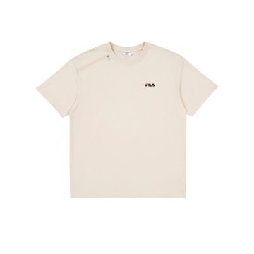 FILA 男短袖圓領T恤-卡其 1TEA-1402-KK