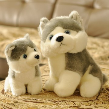 仿真哈士奇公仔毛絨玩具呆萌二哈小狗狗玩偶小號兒童禮物娃娃機