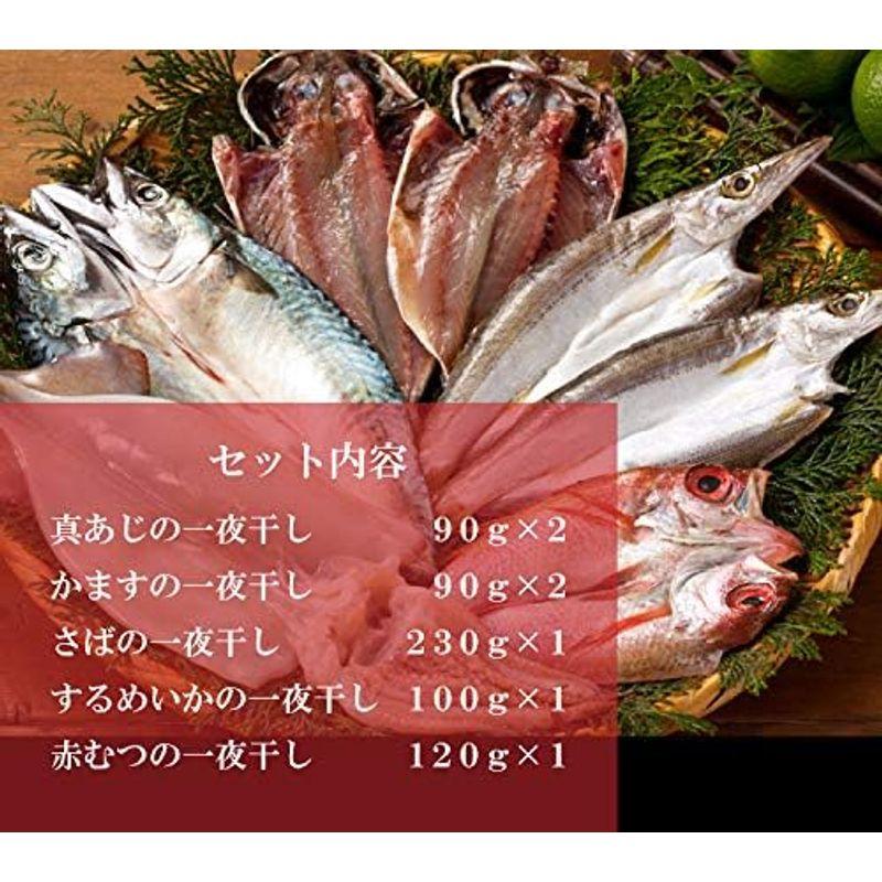 株式会社ウエダ 天然鮮魚 一夜干し セット 干物5種 (するめいか のどぐろ かます 真あじ さば ） 無添加 低温熟成 ギフト 贈答用 お