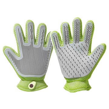 寵物兩用按摩除毛手套2件組 右手 綠色酪梨  1組