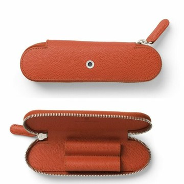 【Graf Von Faber-Castell】2支入拉鍊式筆套 紅柿子壓紋 V118876  /個【APP滿額下單10%點數(單一帳號最高1000點)】4/30止