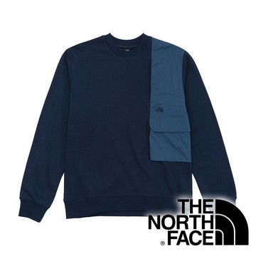 【THE NORTH FACE 美國】男圓領長袖棉T恤『海軍藍』NF0A7WDL 戶外 露營 登山 休閒 保暖 長袖