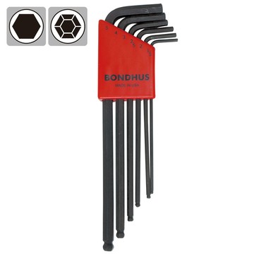 內六角/星形扳手 【美國BONDHUS】6pc 1.5-5mm球型六角扳手 公制 10946
