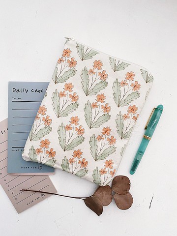 文具手帳拉鍊燒餅包-小雛菊(手帳.日誌.記事本)