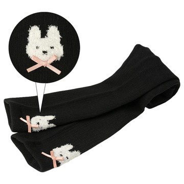 akachan honpo - 緊身褲-兔子造型裝飾-黑色