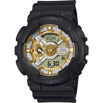 CASIO G-SHOCK 金銀雙色 雙顯運動手錶 GA-110CD-1A9