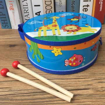 奧爾夫幼兒打擊樂器木制玩具兒童鼓木質腰鼓軍鼓益智手敲打玩具鼓
