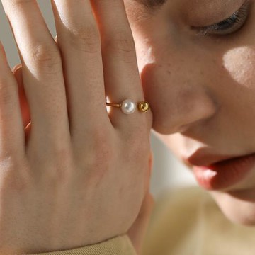 新款戒指女珍珠個性ins潮高級感小眾設計冷淡風
