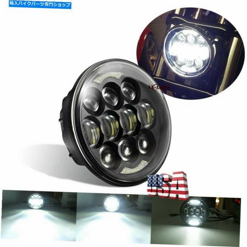 ヘッドライト ブラック5 75 5 3 4インチラウンドledオートバイヘッドライトhi Loビームdrlバイクランプ Black 5 75 5 3 4 Inch Round Led Motor 通販 Lineポイント最大0 5 Get Lineショッピング