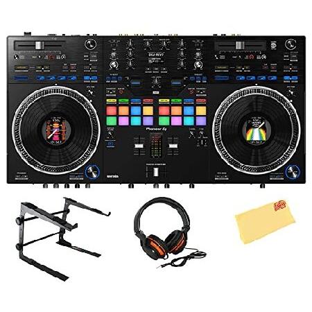 Pioneer DDJ-REV7 Scratch-Style 2-Channel Professional DJ Controller Bundle with Stand, Headphones, and Austin Bazaar Polishing Cloth 並行輸入品