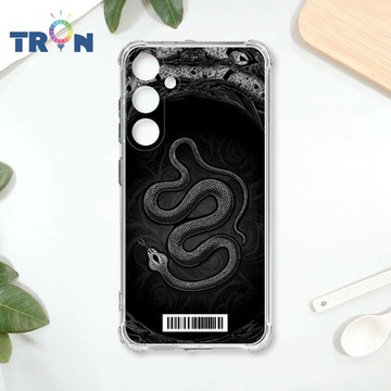 TRON 三星 A55 黑白蛇圖騰 四角防摔載具殼 軟殼 手機殼