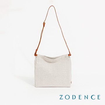 ZODENCE DION德國帆布方型垂墜斜背包 貴族白