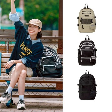 【OUTDOOR】Ozone推薦款 風格前線系列15.6吋電腦後背包 淺褐 黑色 黑 白色 透氣背墊 可調節胸扣 多隔層