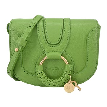 SEE BY CHLOE Mini Hana山羊皮馬鞍斜背包(草綠)