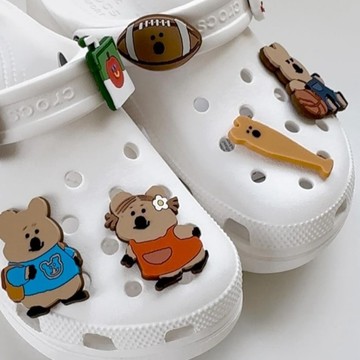 🇰🇷 韓國KKOBA 現貨 Dinotaeng 快閃店 校園系列 旋轉 鞋扣組 短尾袋鼠 鞋扣 CROCS 洞洞鞋扣
