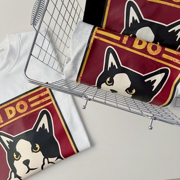 【MasCool】 I DO 中指貓短袖 短T 短袖TEE 短踢 素踢 落肩 T恤 T-SHIRT 寬鬆