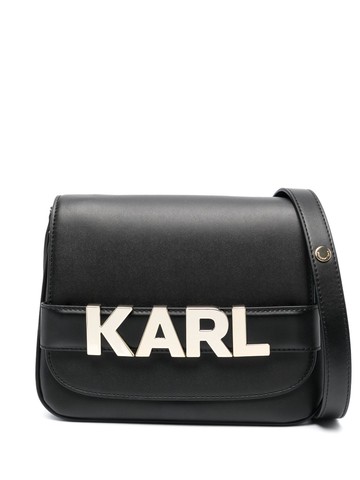 Karl Lagerfeld - K/Letters logo-plaque crossbody bag - women - Recycled Leather/Polyester/Polyurethane - One Size - Black