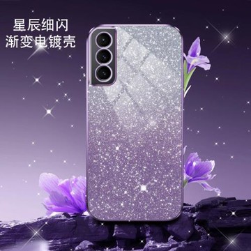 三星s21手機殼s21+新款s21Ultra漸變閃粉防摔高級感時尚適用s20全包s22+高級感note10+電鍍note20Ultra保護套