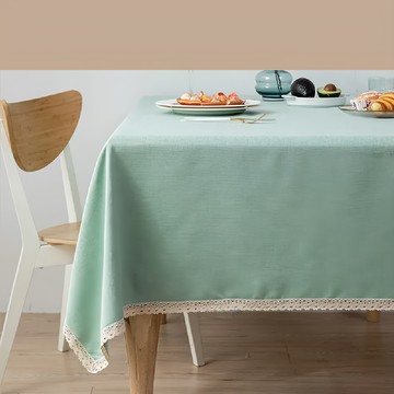 Hoom禾慕生活 純色防水桌布 聚酯纖維  180 x 140cm  蒂芬尼綠  1個