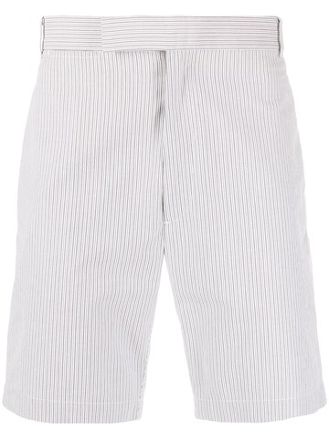 Thom Browne - stripe-pattern tailored shorts - men - Cotton/Cotton - 1 - Grey
