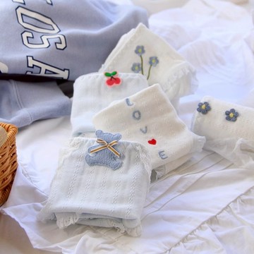 🌸台灣免運🌸日系可愛軟萌小熊少女内褲 純棉襠女生三角褲 木耳花邊棉内褲 學生内褲 可愛内褲 透氣刺綉中腰内褲 内褲女生