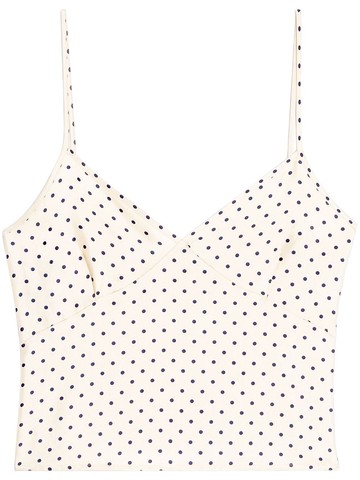AMI Paris - polka-dot tank top - women - Silk - 42 - White