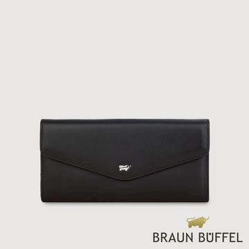 【BRAUN BUFFEL】維那斯-B 12卡兩折長夾-黑色(德國小金牛台灣總代理)/BF849-621-BK