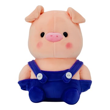 AllBeMine 歐比邁 粉屁豬娃娃吊帶褲款 填充玩具  28cm  紫色  1個