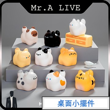 台灣出貨🔥【Mr.A Live】🔥創意可愛小貓公仔 萌粒微景觀 diy裝飾品 卡通迷你桌面汽車擺件 拍攝道具 造景佈置