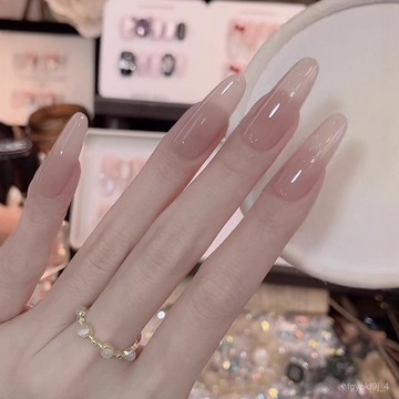 🌈甜美風穿戴甲🌈【露絲】純手工穿戴甲輕奢光療純色高級感純手作美甲片10片裝批髮純手工穿戴甲高級感穿戴甲顯白美甲片 5QT