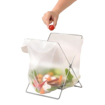 日本SP SAUCE攜帶型不銹鋼折疊垃圾袋架