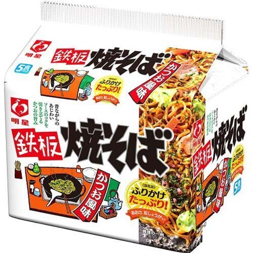 明星食品 鉄板焼そば かつお風味 ５食パック (100g x 5食入)