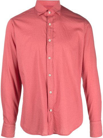 Tintoria Mattei - plain cotton shirt - men - Cotton - 41 - Red