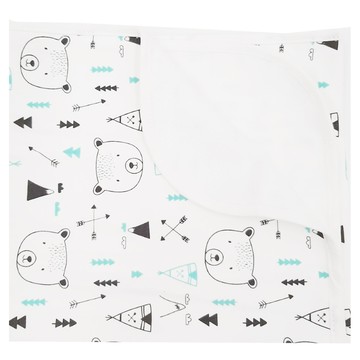 三層嬰兒防水隔尿墊 棉+竹纖維材質  帳篷小熊 白色  1件