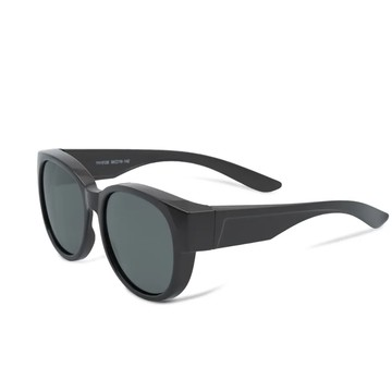 ALEGANT - 時尚甜茶棕圓框全罩式偏光墨鏡│外掛式UV400太陽眼鏡包覆套鏡│車用太陽眼鏡│近視可戴外掛寶麗...