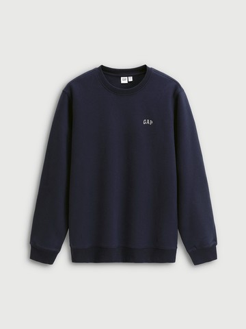 男裝 Logo刷毛圓領大學T-海軍藍