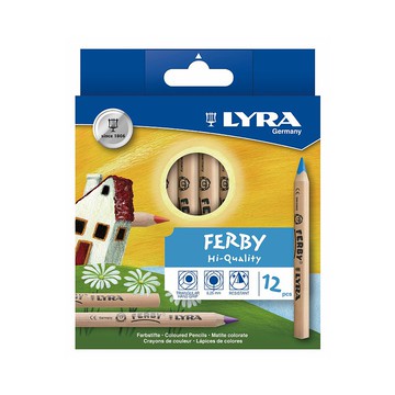 【德國LYRA】 三角原木色鉛筆(12cm)12色